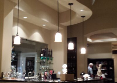 A bar in a restaurant.