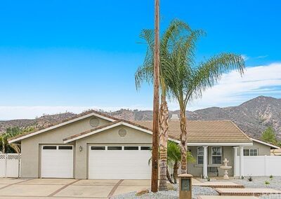 A house with a palm tree in front of it.